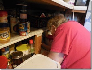 under counter stock of canned food